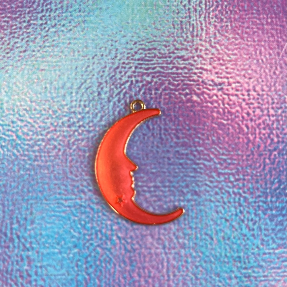 Red Crescent Moon Pendant
